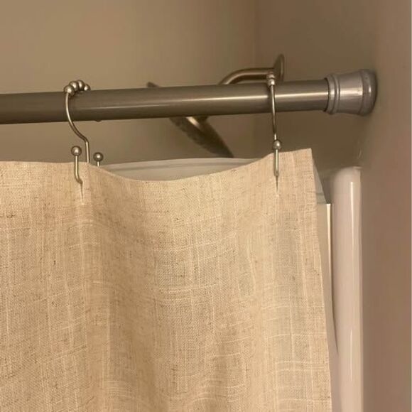 Farmhouse black & white shower curtain - Picture 4 of 6